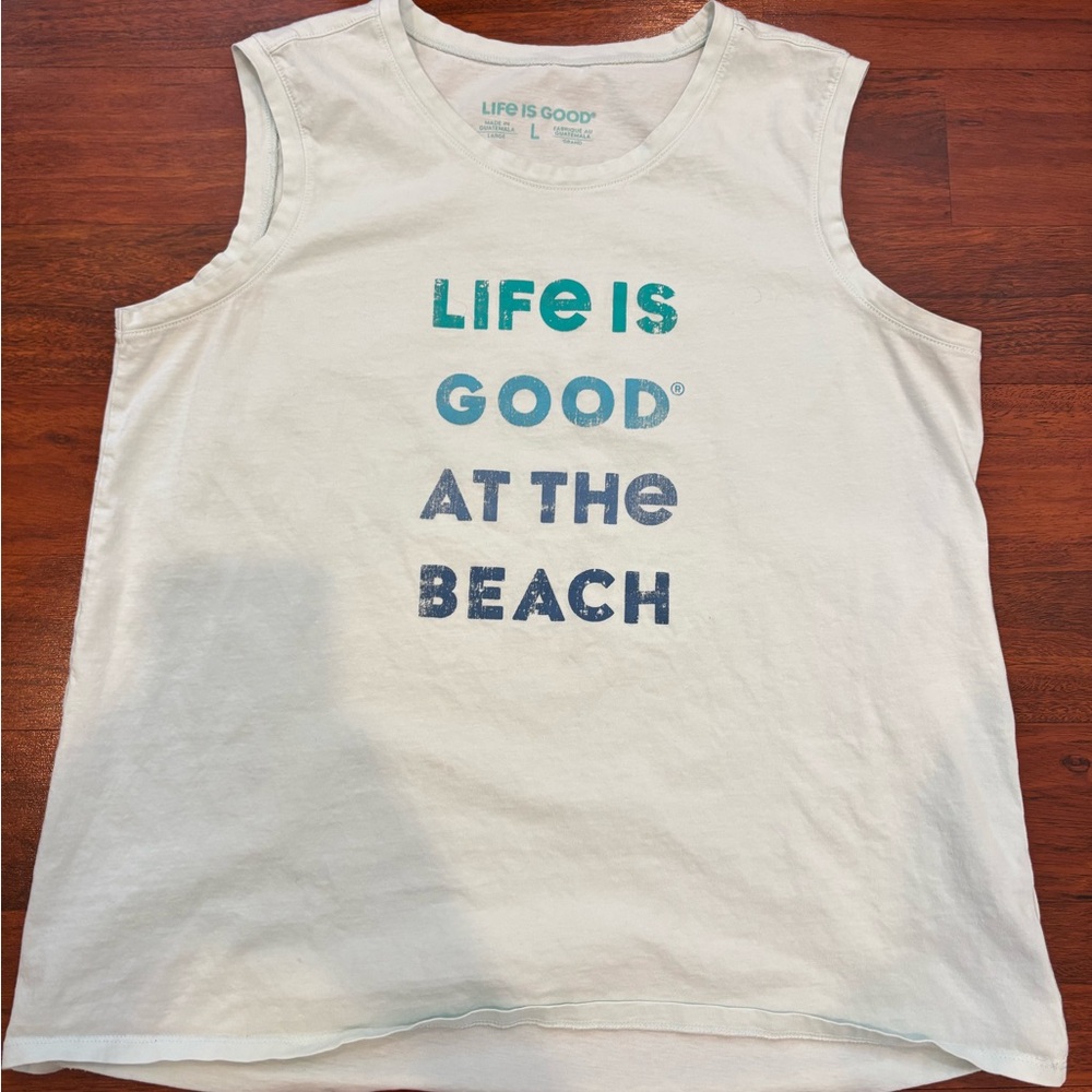 Life Is Good Light Blue Crew Neck Tee